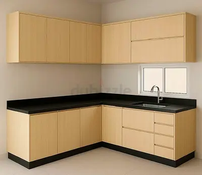 L-shaped Modern Kitchen Cabinet Set Custom Made