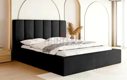 MDF Wood Valvet Fabric King Bed With Mattress With Storage New For Sale