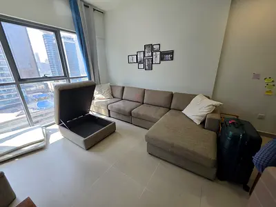 Like new Condition Home Center _ Eterno L Shape Sofa with footstool