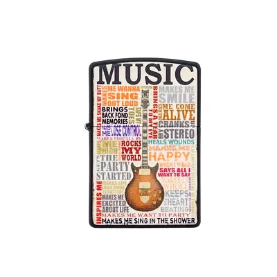 Vintage-style Music Guitar Lighter with Typography Design - UNUSED - 173