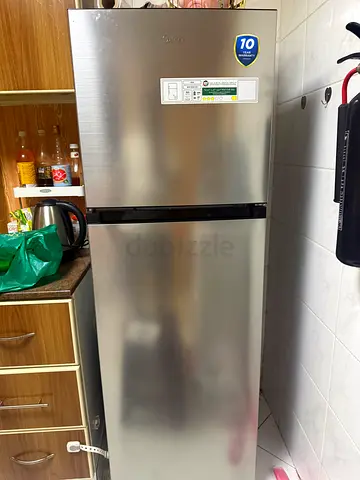 Silver Double-Door Refrigerator - Good Working Condition
