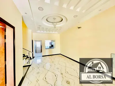 Villa for rent, 5 bedrooms, living room, majlis, maid's room, with air conditioning, in Al Yasmin area.
