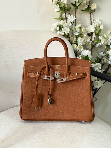 Brown Leather Top-Handle Tote Bag - Classic Structured Handbag