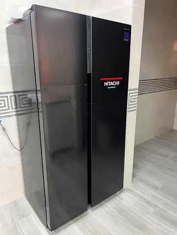 Hitachi Side-by-Side Refrigerator - Black, Good Working Condition Latest Version 90cm