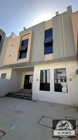 Villa for rent consisting of five rooms, a living room, a hall, and a maid's room. The villa has two floors.