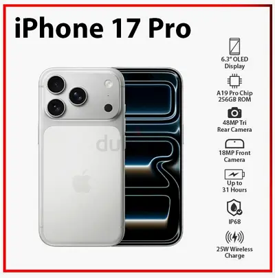 Apple iPhone 17 Pro - 256GB (Silver) - Excellent Condition - 100% Battery - New Spigen protector