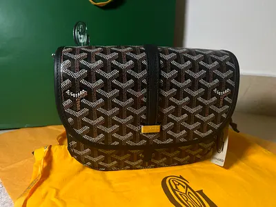 Goyard MOD- SAC BELVEDERE 3 PM NOIR Bag - Brown/Black Canvas