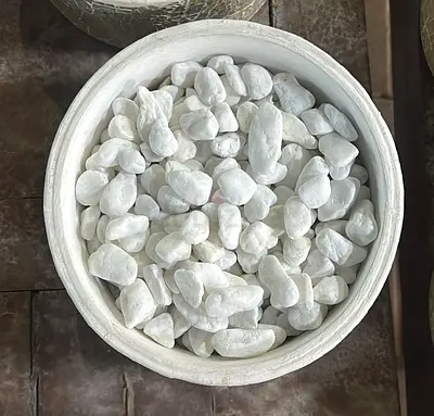 White Decorative Garden Pebbles - Bag of Polished River Rocks