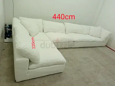 Marina home luscious linen cloud feather 🪶 filled modular 5 piece sofa