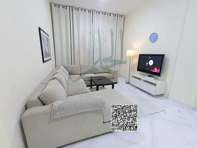 Furnished one-bedroom apartment with a living room in Al Hamidiya, Ajman.