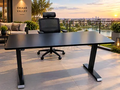 Ikea Black Electric Height-Adjustable Office Desk - Modern Minimalist