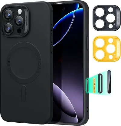 iPhone 16 Pro Case for MagSafe, Silicone Phone Case, Black