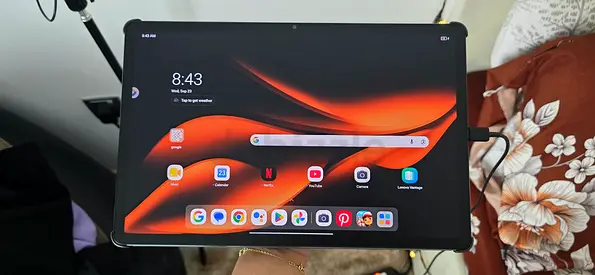 Lenovo Tab P12 with matte display+ pen. Comes with case and magnetic keyboard.