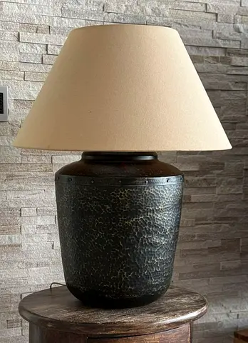 Ethan Allen Table Lamp Hammered Bronze Vintage