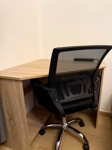 Ergonomic Mesh Office Chair with Lumbar Support + L shaped Study Table