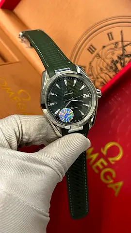 Omega Seamaster Aqua Terra men's watch - green dial, rubber strap