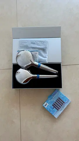 Pair of Blu Handheld Shower Heads with 5 Replacement Filters