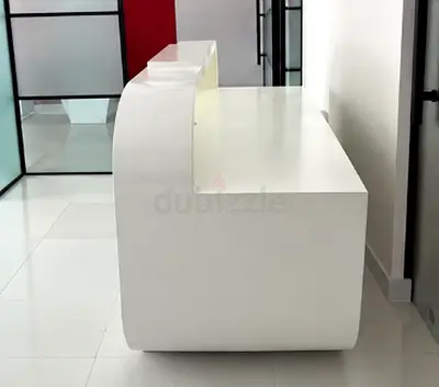 White Modern Reception Desk / Front Counter - Good Condition