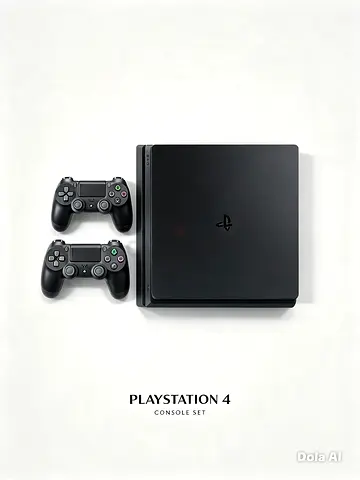PlayStation 4 Slim with 2 DualShock 4 Controllers - Good Condition