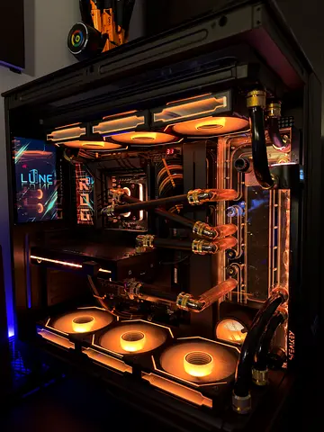 RTX 4090 Custom Watercooled Gaming PC | Direct-Die i7-14700K | Black & Gold