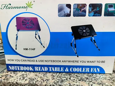 Harmony HM-114F Portable Laptop Table with Built-in Cooler Fan