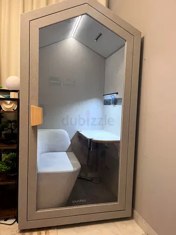 Used Soundproof Phone/Work Booth - Single Person Pod with Seat & Desk