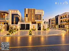 For sale: super deluxe residential villa in Al Bahia Ajman, prime location, 7 master bedrooms, spaci