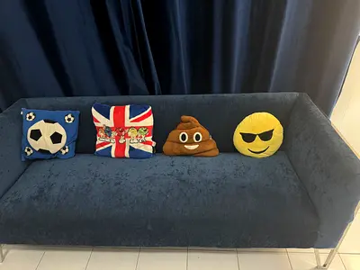 Modern Dark Blue 3-Seater Sofa