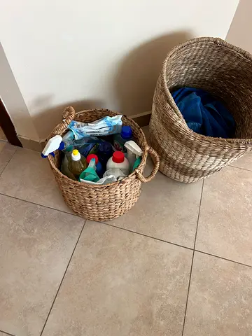 Set of 2 Woven Seagrass Storage Baskets - Good Used Condition