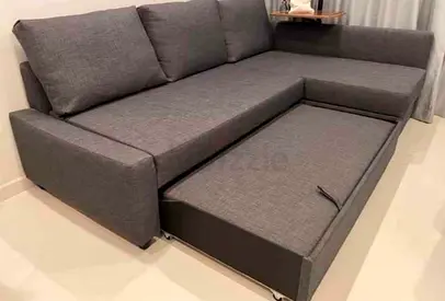 IKEA L shap Sofa store cum bed in Gray color