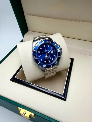 Rolex Men's stainless steel diving watch with blue dial