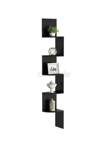 Black Corner Wall Shelf – 5 Tier