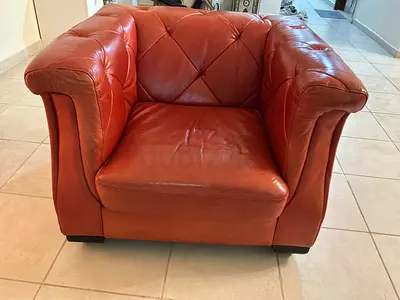 Pure red color 6 seater leather sofa for sale