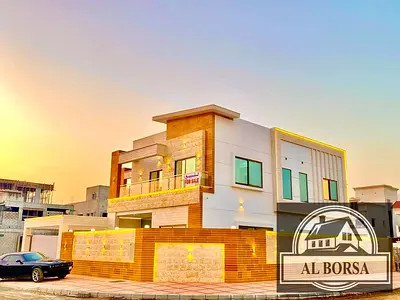 🏡 Corner villa for rent in Al Yasmin, Ajman - 5 master bedrooms, majlis, 2 living rooms, and maid's room