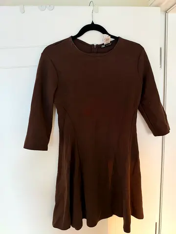 Zara Brown 3/4-sleeve women's baby doll dress size  L