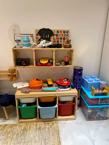 Kids Playroom Storage with Assorted Toys and Bins