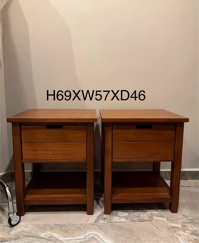 Pottery Barn Warm Walnut Nightstands / Side Tables