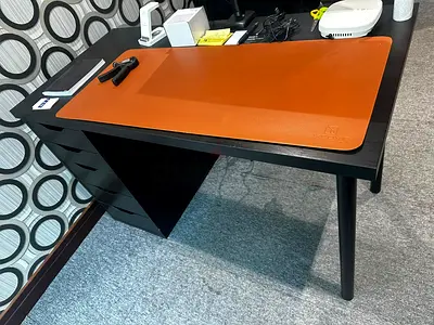 Black wooden study desk with drawers / Black Desk with Built-in 5 Drawers / Computer Desks