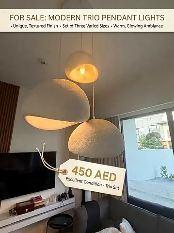 Modern Trio Pendant Lights - Textured Finish, Set of 3