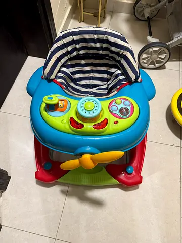 Baby activity walker with interactive toy tray - good condition
