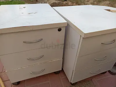 White Side Table and Laundry Basket.