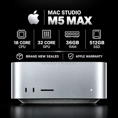 MAC STUDIO M5 MAX 36GB RAM – 512GB SSD – 18 CORE CPU / 32 CORE GPU