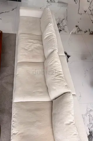 Light beige 4-seater fabric sofa — good condition