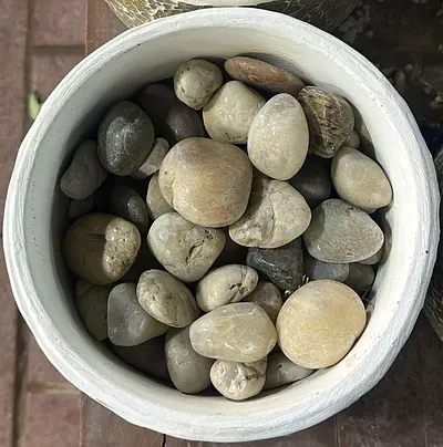 Bag of smooth decorative garden pebbles / river rocks