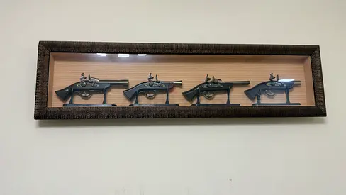 Framed Decorative Antique-Style Flintlock Pistols Wall Art (Set of 4)
