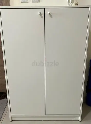 White 2-Door Storage Cabinet / Shoe Cabinet - Good Condition