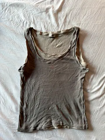 LIME Grey cotton sleeveless tank top - size M