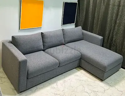 Grey L-shaped 3-seater Sofa with Chaise - Modern Compact vimle