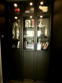 IKEA Glass Display Bookcase / Cabinet with Built-In Lights – 240cm