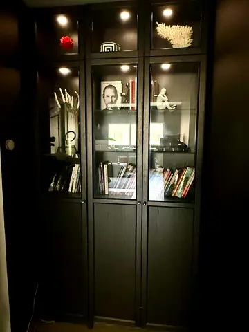IKEA Glass Display Bookcase / Cabinet with Built-In Lights – 240cm